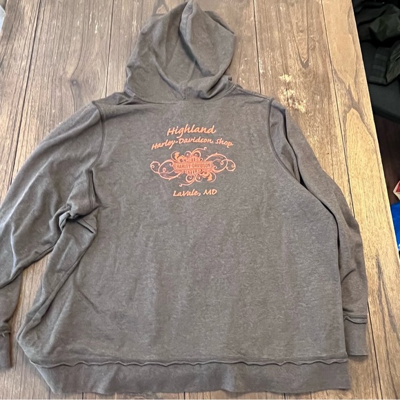 Harley Davidson Grey Hoodie Womens size XXL - Picture 5 of 6